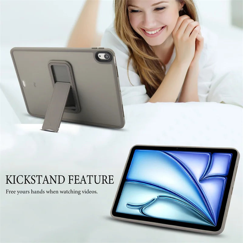 For IPad 5th 6th 9.7" 7th 8th 9th 10.2" Air 4 Air 5 Air 11 A16 11th 2025 Pro11 10th IPad Mini 4 5 6 7 PC+TPU Stand Cover Case