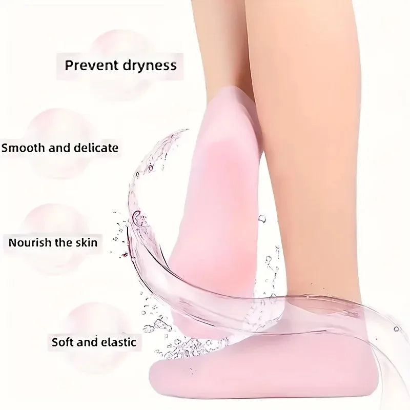 Elastic Silicone Moisturizing Foot Socks For Dry Cracked Feet Foot Care Socks Massage Moisturizing  2pcs/1 Pairs