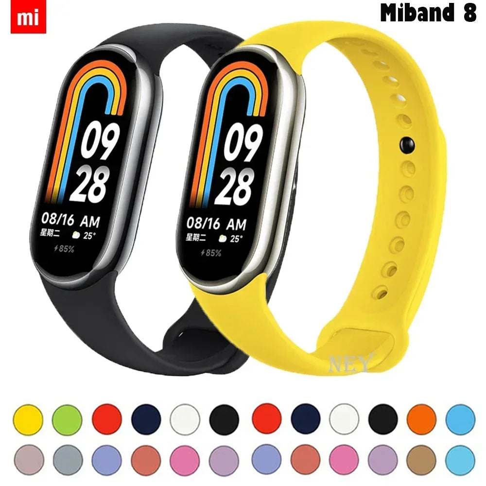 Silicone Strap For Xiaomi Mi band 8-8 NFC Sport Belt Replacement miband8 Bracelet waterproof smart band 8 watchband Accessories