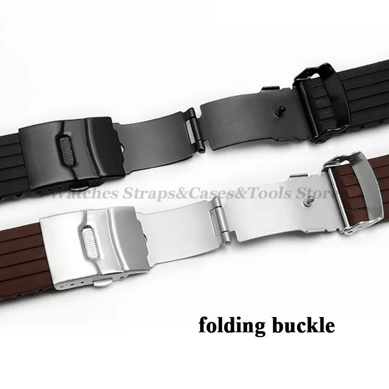 18mm 20mm 22mm 24mm Quick Release Silicone Watchband for Huawei Watch GT4/GT3 46mm for Seiko for Omega for Fossil Rubber Straps