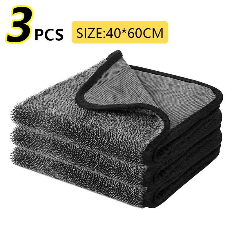 40*60/40cm Car Wash Towel 600GSM Microfiber Double-Sided Ultra Absorbent Car Wash Cloth Cleaning Drying Towel Washing Accessorie