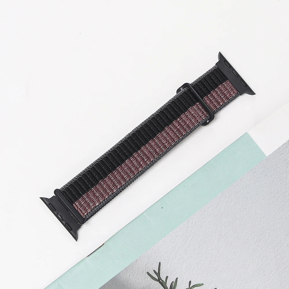 Nylon Strap For Apple Watch Band Ultra 2 49mm 45mm 41mm 44mm 42mm 38mm Adjustable Elastic Bracelet For iWatch Series 9 8 7 6 5 4