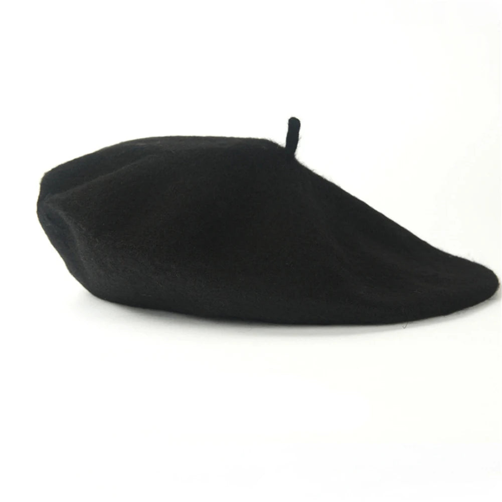 New PU Leather Beret Hat Autumn And Winter Versatile Beret Retro Flat Top Visor Adjustable Black Painter Hat Octagonal Cap