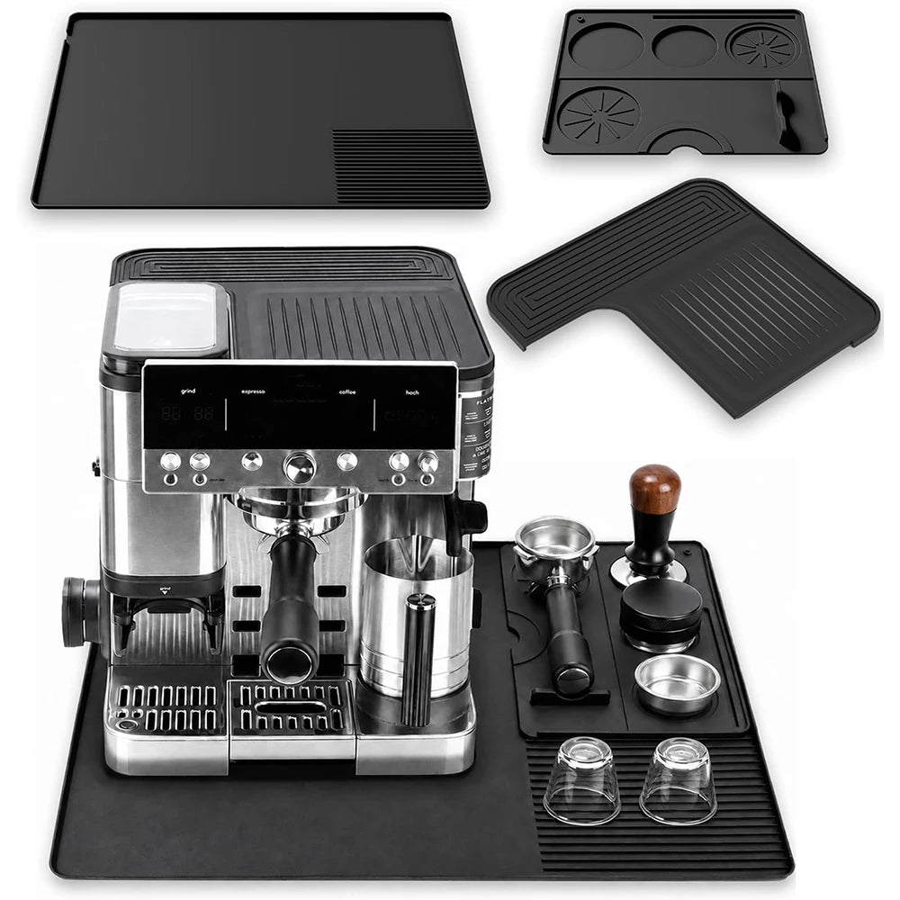 LMETJMA Silicone Coffee Mat Set for Ninja ES601 ES701 Espresso Machine Non Slip Coffee Machine Top Mat Cover Tamping Station Pad