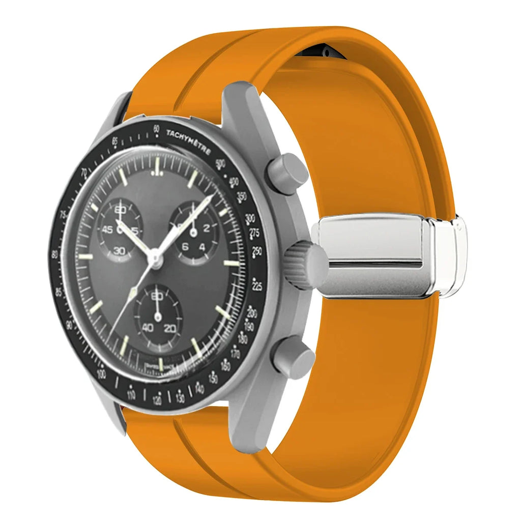 Silicone Strap For Omega X Swatch Joint MoonSwatch Planet Watch Band Metal Magnetic Buckle Wristband Replacement Bracelet Correa