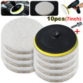 10PCS (8Pads+1Sucker+1Screw) Car Polishing Waxing Buffing Wheel Pad Car Polisher Kit for Auto M10/M14 Drill Connector