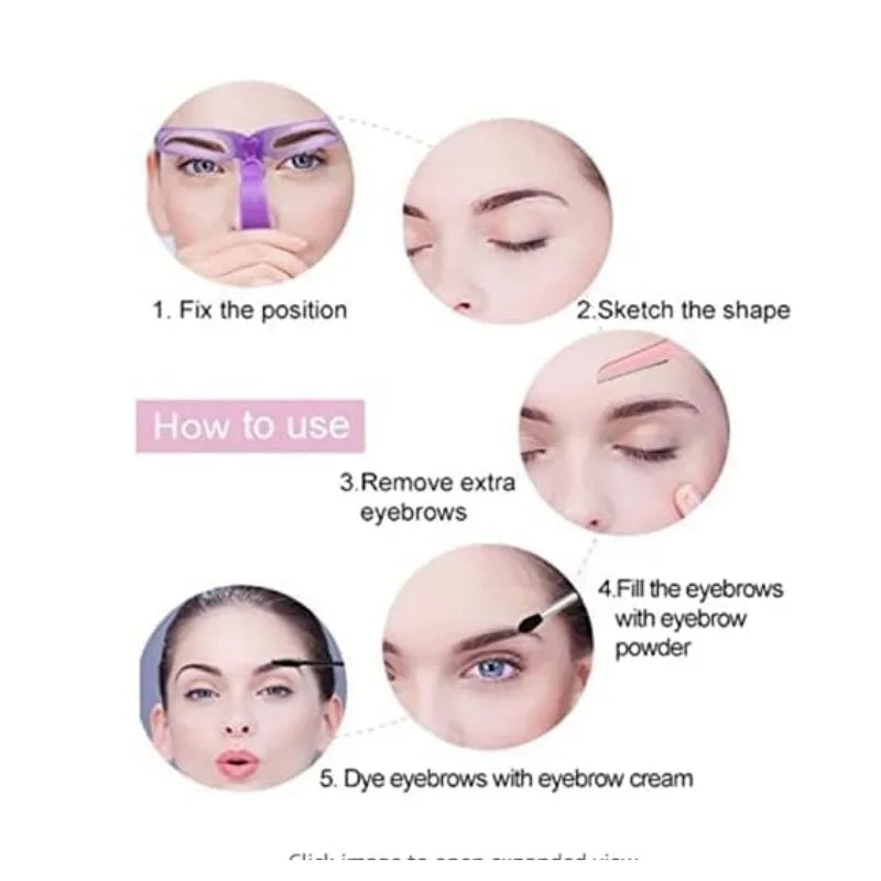 8pcs/set Eyebrow Shaping Template Helper Eyebrow Stencils Kit Grooming Card Eyebrow Defining Makeup Tools mask