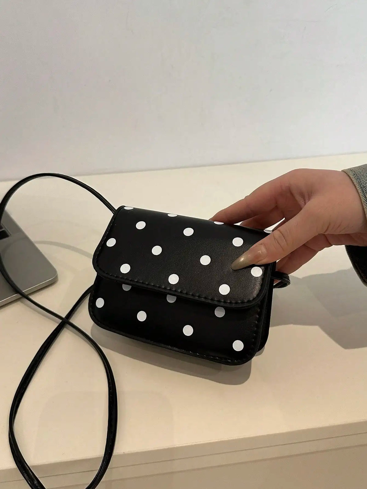 Stylish Mini Polka Dot PU Leather Crossbody Shoulder Bag For Women , Polka Dot，sg25030426621241231