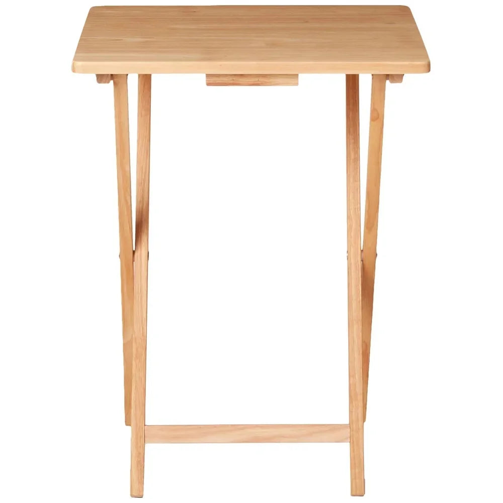 Indoor Folding TV Tray Table Portable Lightweight Solid Rubberwood Space Saving Easy Storage No Assembly Required Compact Design
