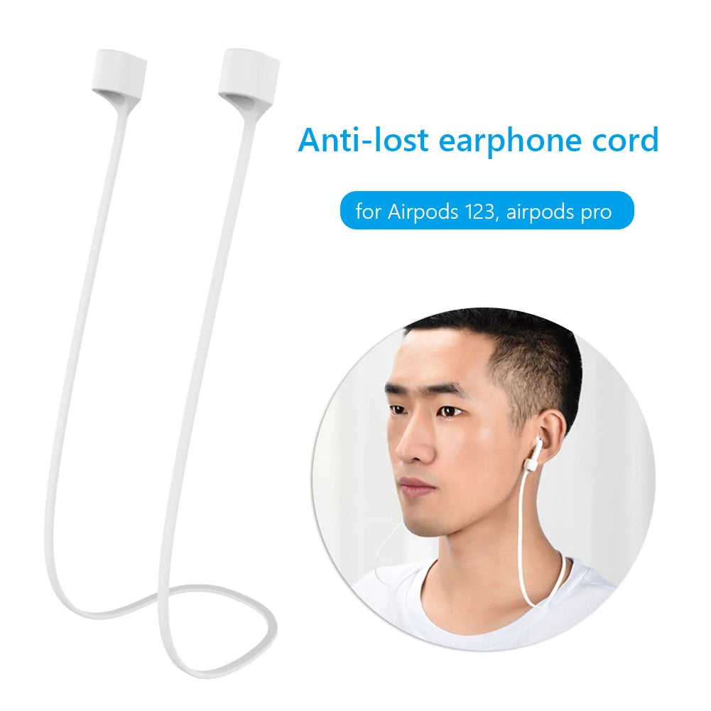 Strap Headphone Neck Strap for AirPods 1 2 3 Pro Earphone Anti Lost Silicone Rope Holder Neck Cord String Earphone Accessories