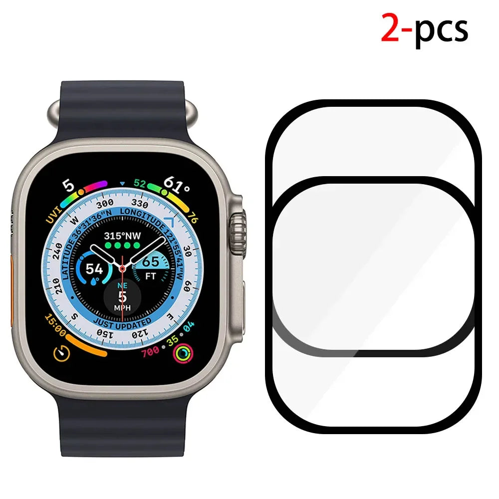 Protector Film For Apple Watch Ultra 2 49mm 9 8 7 45mm 41mm HD Screen Glass Shell Protector Film iWatch 6 5 4 SE2 44mm 42mm 40mm