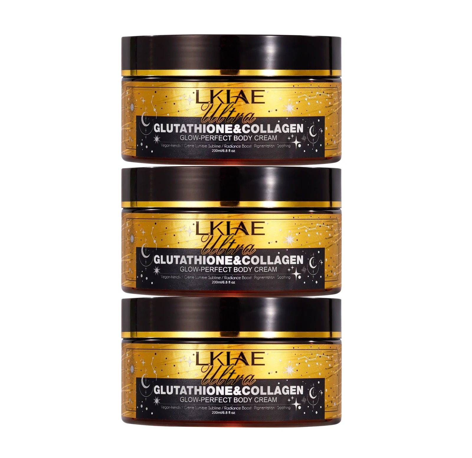 LKIAE Ultra Glutathione Collagen Skin Glowing Body Cream, 24-Hour Intense Hydration, Anti Hyperpigmentation, Brightening, 200ml