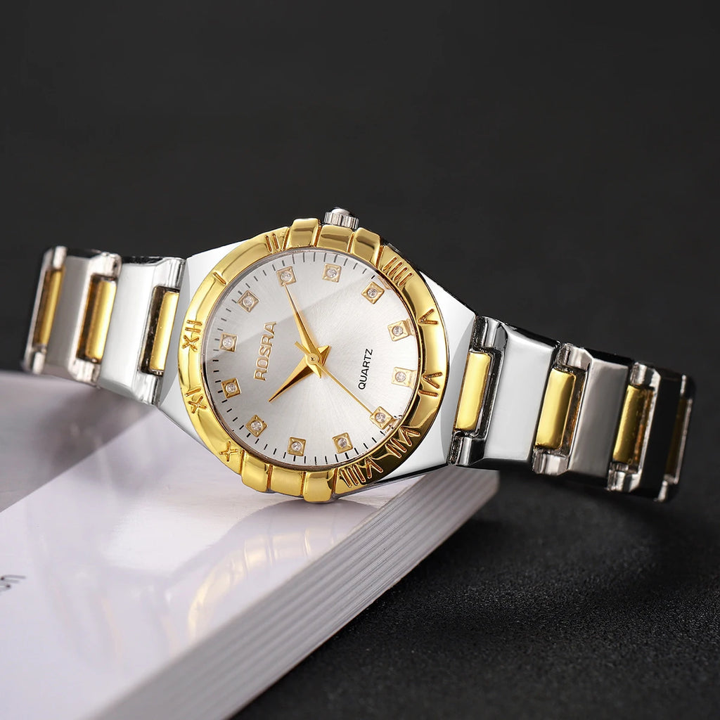 Luxury Rhinestone Women Quartz Watch Fashion Stainless Steel Strap Wristwatches For Ladies Clock Reloj Mujer（Without Box）