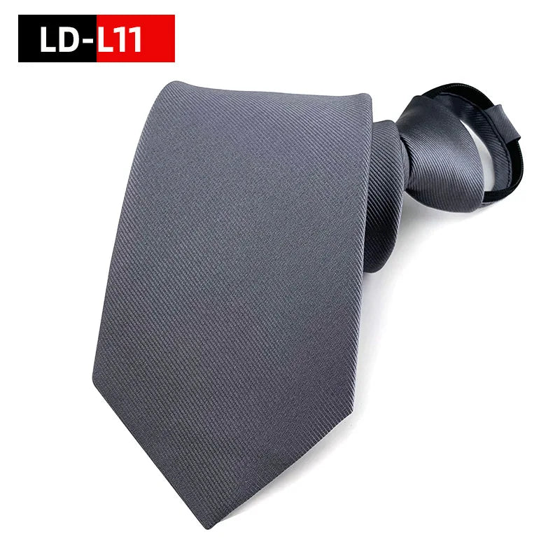 Zipper Tie Men Necktie Lazy Pre-tied Ties Solid 8cm Hot Sell Style Zipper Necktie For Men Women Bridegroom Wedding Wholesale