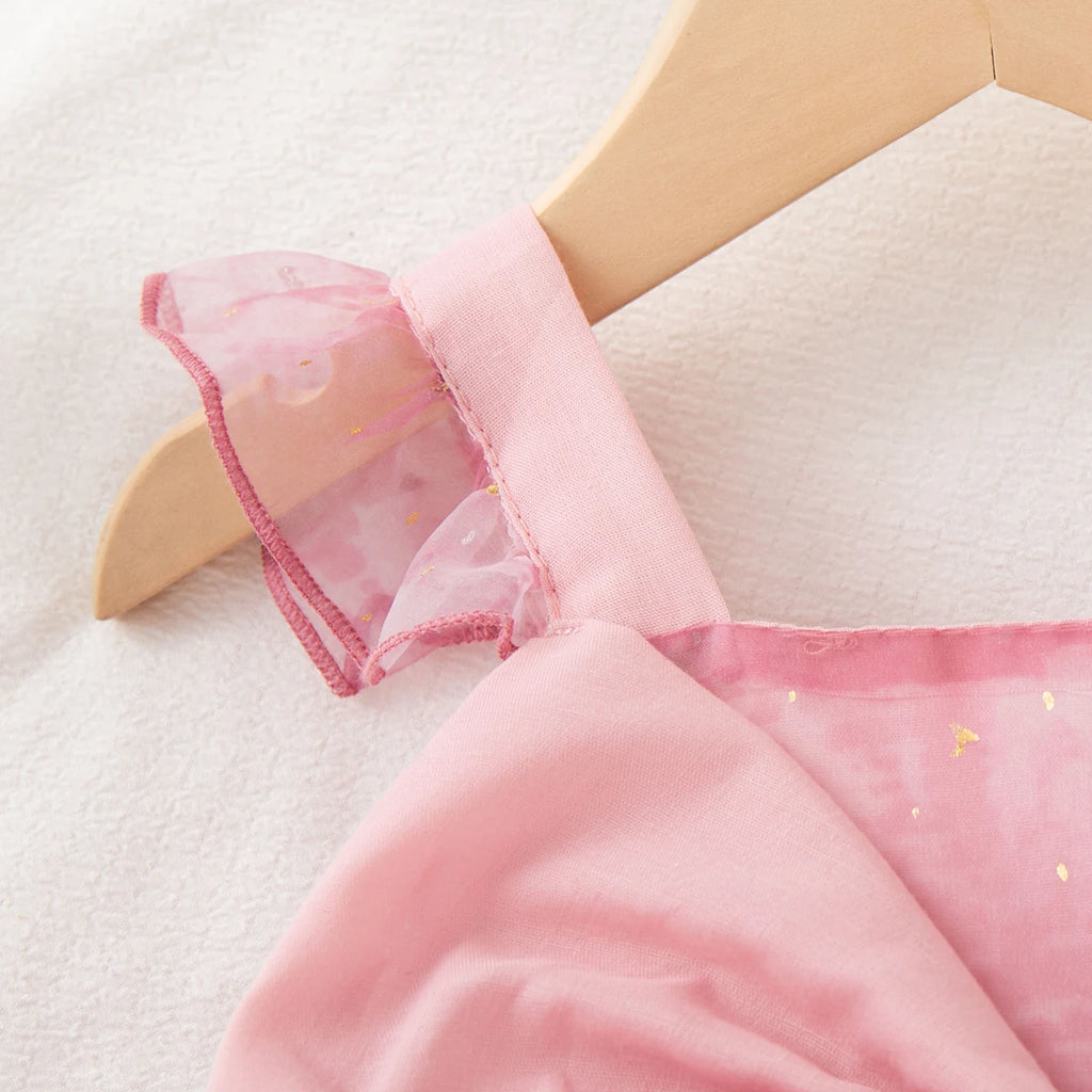 Girls' Dress Summer Bow Floral Puff Sleeve Baby Girl Dress Adorable Princess Baby Dress Baby Girl Clothes