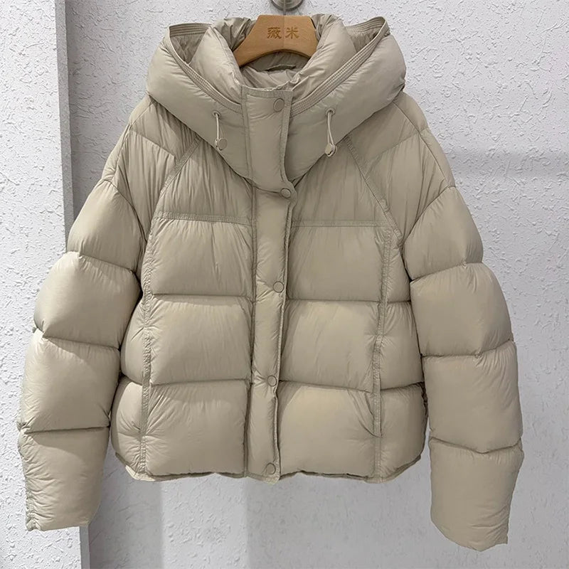 Fashion Women's Quilted Padded Jacket Loose O-neck Single Breasted Pockets Full Sleeve Cotton Coats 2026  Winter Lady Jacket New