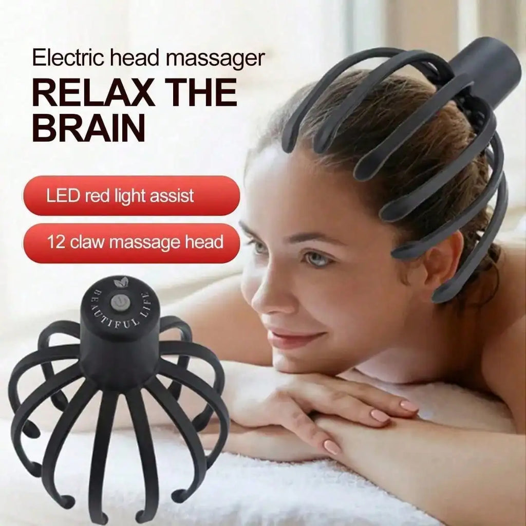2026 Intelligent Electric Octopus Head MassagerHead Scratching Meridian Dredging, Scalp Massage And Relaxation Tool Rechargeable