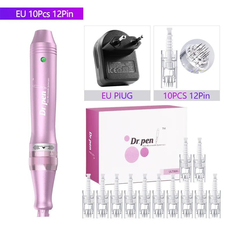 Authentic Dr. Pen Ultima M7 12Pcs 0.25mm Needles Multi-function Facial Mesotherapy Skin Wireless Electric Derma Beauty Device