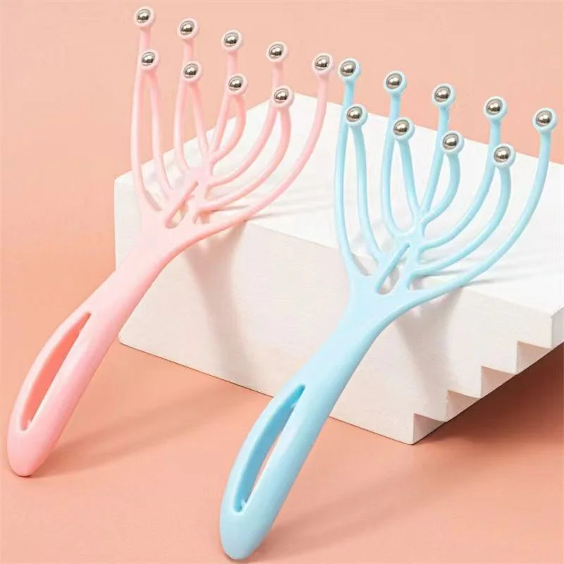 9 Claw Head Massager Scalp Relaxation Roller Ball Soul Extractor Hair Comb Stress Relief