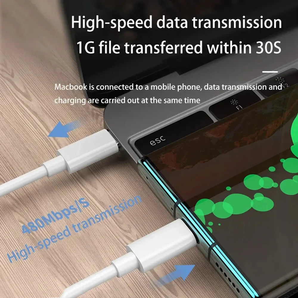 100W C to C USB C to USB C PD Cable for iPhone 15 Pro Max iPad 10 MacBook Huawei Xiaomi Type C to Type C PD Fast Charging Cable