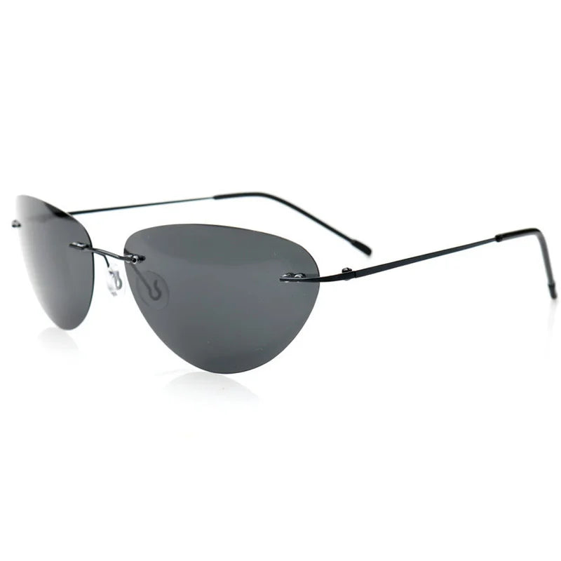 Polarized Ultralight Fashion Pilot The Matrix Neo Sunglasses Rimless Men Driving Brand Design Sun Glasses De Sol UV400