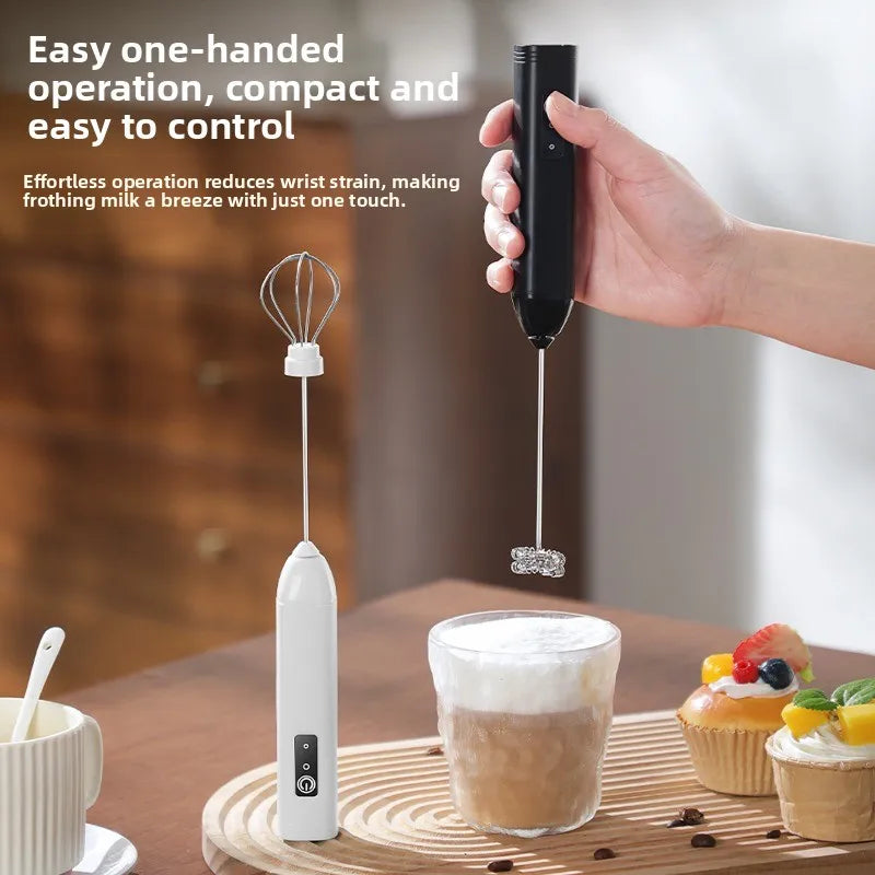 Handheld Milk Frother Cordless Electric Whisk Beverage Mixer Suitable for Coffee Milk Eggs Mixer Kitchen Accessory