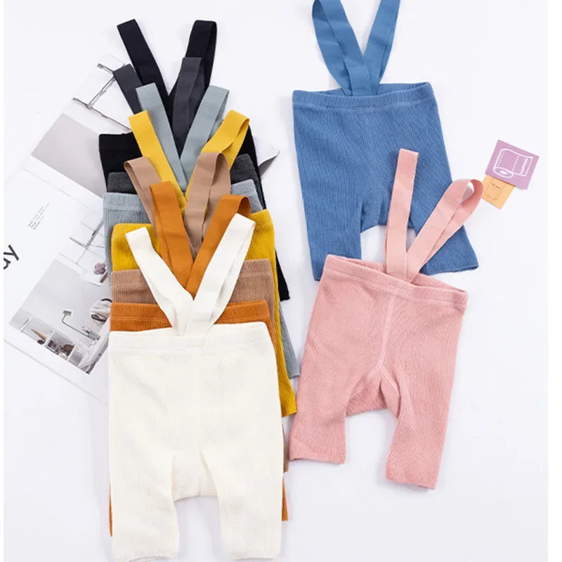 2026 Spring Summer Baby Shorty Tights New Soft Cotton Knit Kids Children Boy Girl Shorts Suspenders Tights