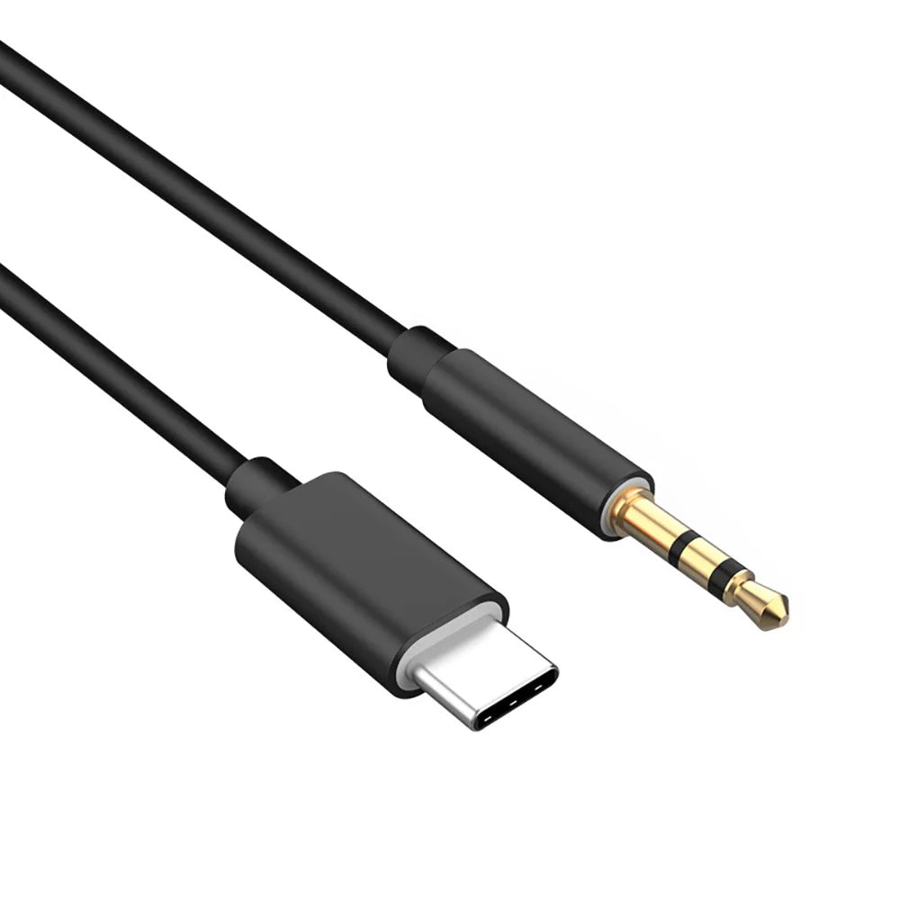USB Type C to 3.5mm Jack AUX Audio Cable with DAC for Car Speaker Headphone Compatible Tipo C Auxiliary Adapter Cable Converter