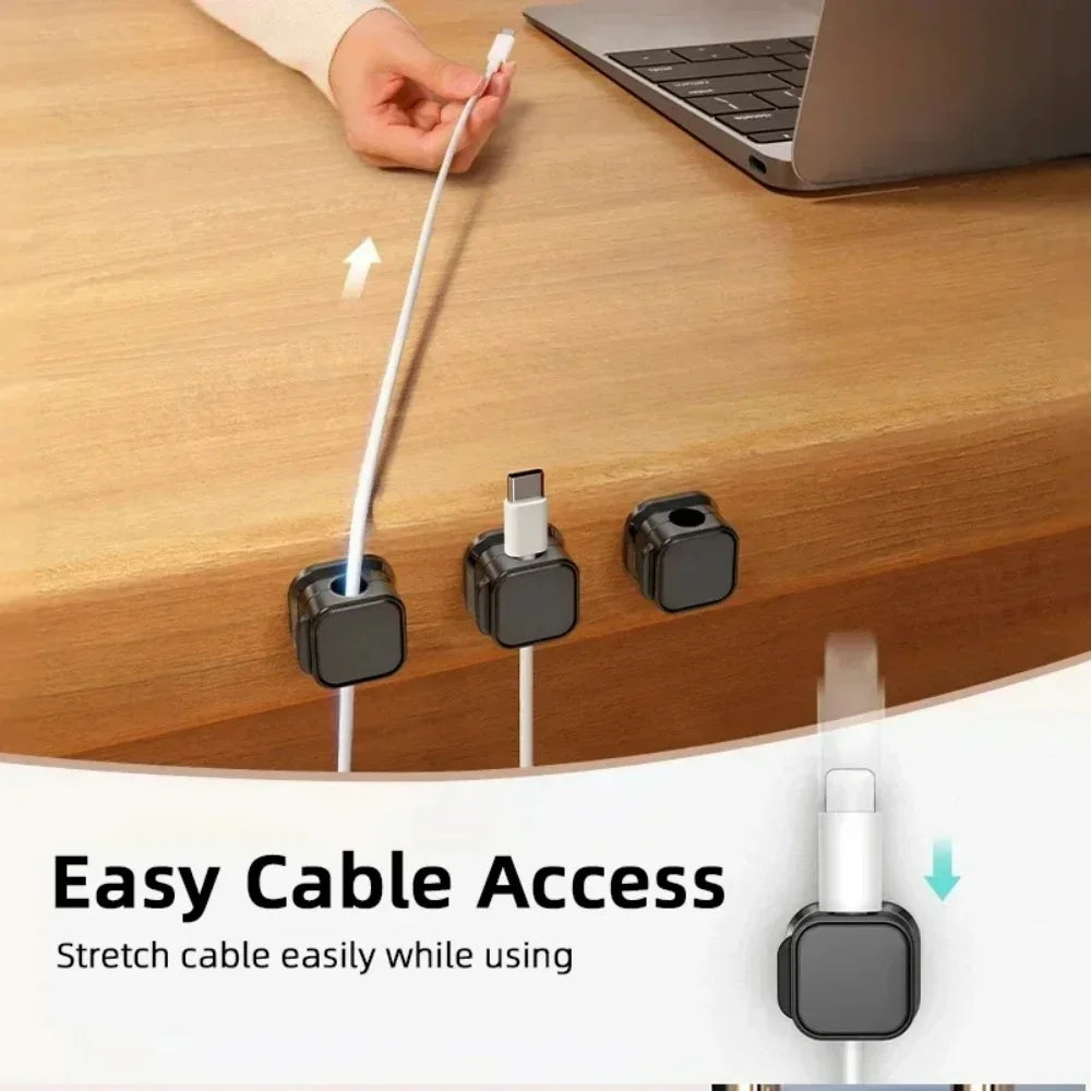 1/3/6/12PCS Magnetic Cable Organizer Clip Cord Holder Adhesive Wire Keeper Organizer for Home Office Under Desk Management