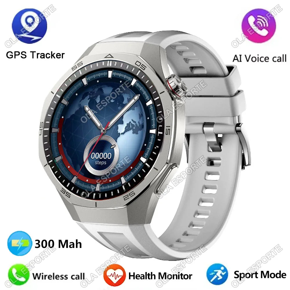 2025 New For Android iOS Smart Watch Men HD AMOLED Screen GPS Motion Trajectory Heart Rate Bluetooth Calls SmartWatch Waterproof