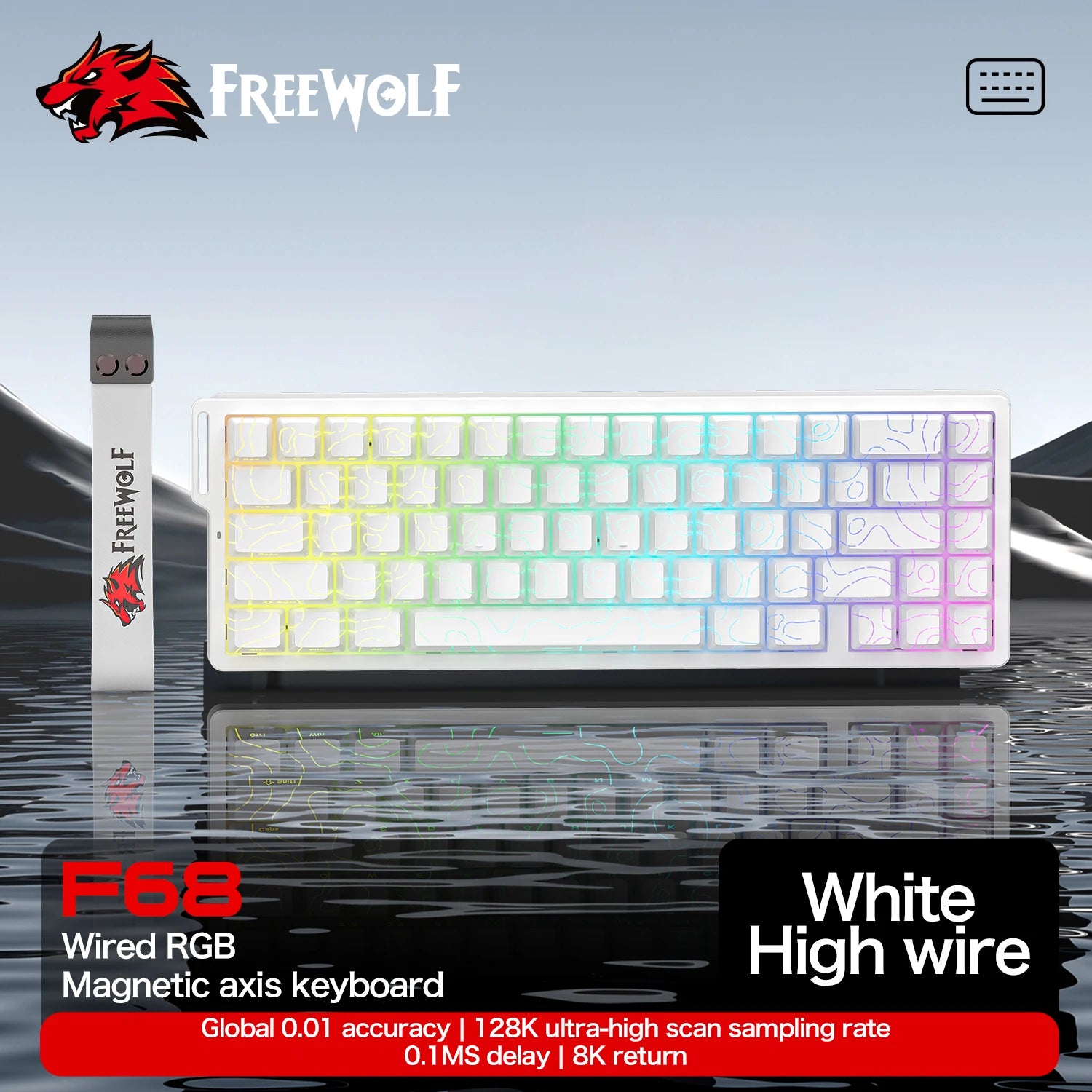 Magnetic Switch Keyboard ATTACK SHARK X68HE Wired and FREEWOLF F68 Wired F68Pro Wireless for Pro Gaming 8K Hz 0.01mm Rapid Trigg