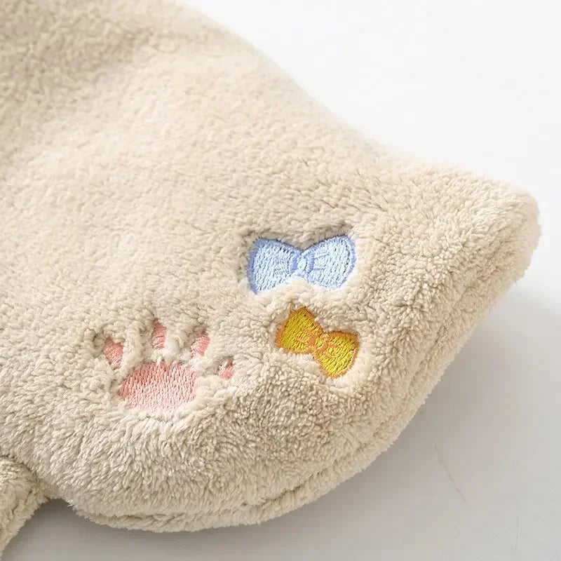 Wholesale Cute Cartoon Tanuki Hanging Towel Coral Velvet Hair Does Not Lose Thick Cloth Kitchen Bathroom Absorbent Towels