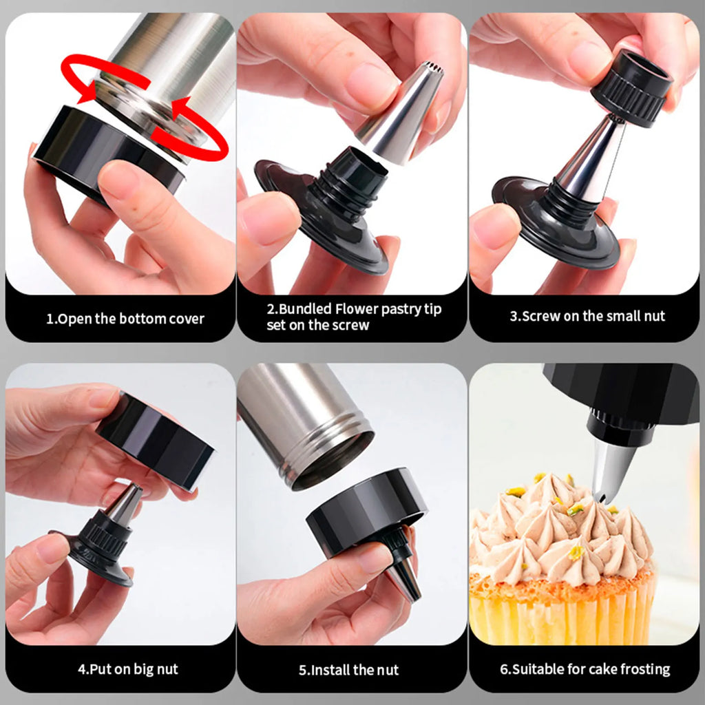 Christmas Cookie Press Gun and Tips Set Stainless Steel Cookie Maker Press Kit Manual Churros Maker Machine Biscuit Baking Tools