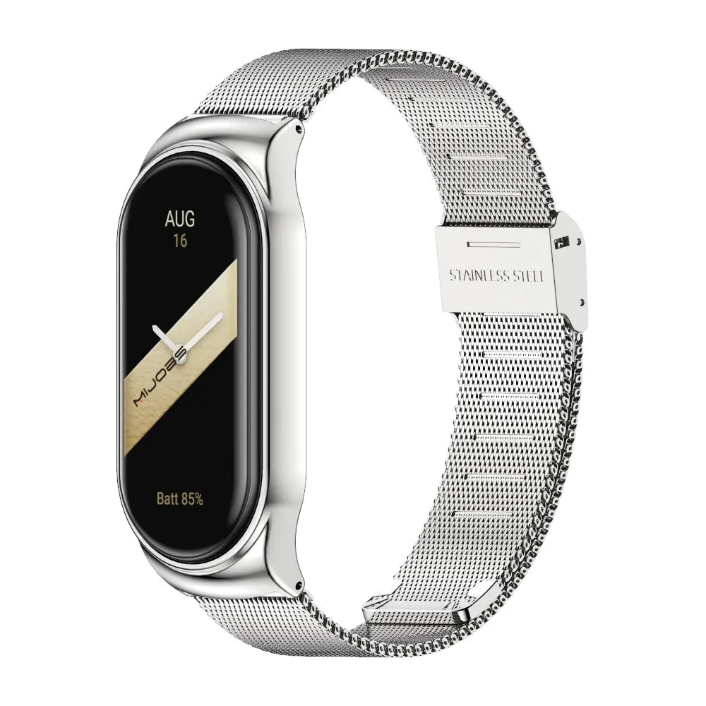 For Mi Band 10 9 8 7 6 5 Strap Silicone Wristband for Mi Band 9 Leather Strap For Mi band 8 Bracelet MiBand Metal Wristbands