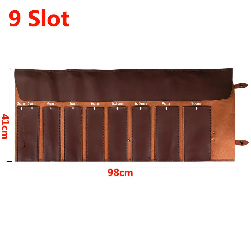 8 9 11 Slot Portable Kitchen Knife Roll Bag Foldable Camping Picnic Carry Case Chef Cooking Knife Storage Pocket Organizer Tools
