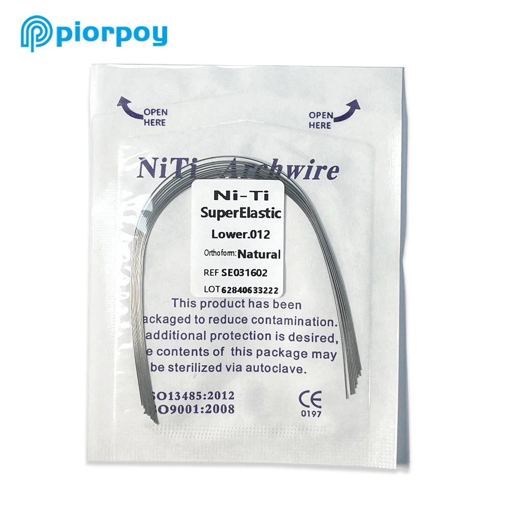 PIORPOY Dental Orthodontic Arch Wires 10 Pcs Natural Form Super Elastic Round Rectangular Arch Wires Form Upper Lower Archwire