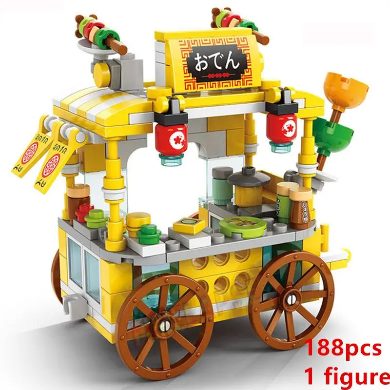 DIY Architecture Store Street View Food House Building Blocks Kit Girls Bricks Classic Movie Model Toys