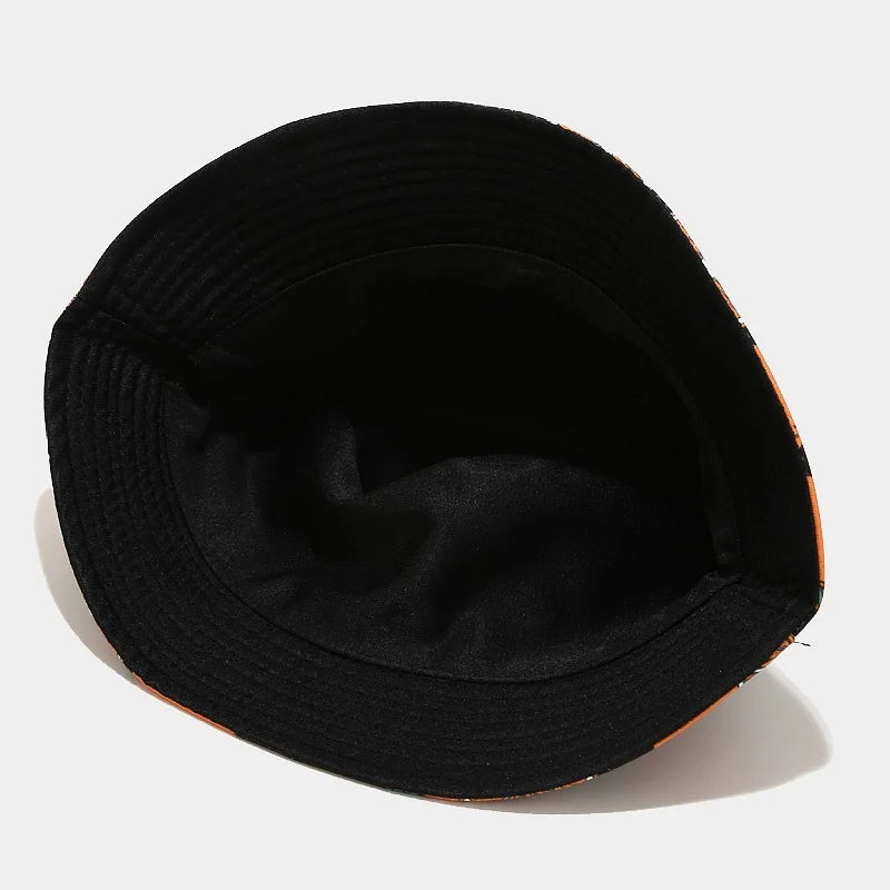 New Creative Fruit Pattern Fisherman's Hat Unisexdouble Sided Bucket Cap Uv Protection Panama Sun Caps for Girls Beach Hats