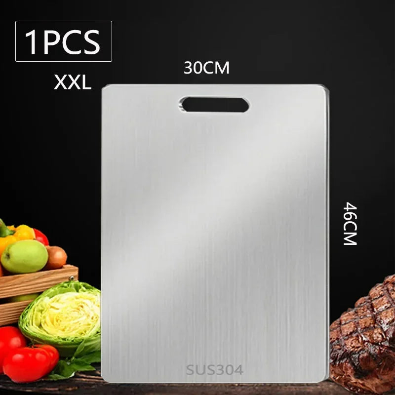 WXCOO Kitchen Cutting Board Thickened Stainless Steel Boards for Cut Vegetables Fruit Meat Food Grade Chopping Cutting Boards