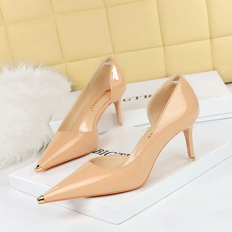 Autumn New High Heel Slim Heel Shallow Mouth Pointed Women's Single Shoe Item # - A