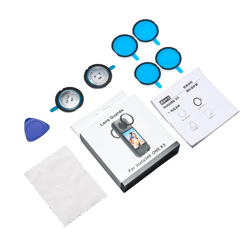 Lens Guards Protector for Insta360 X3 Anti-Scratch Premiun Protective Cap With Adhesive Sticker Action Camera Accessories