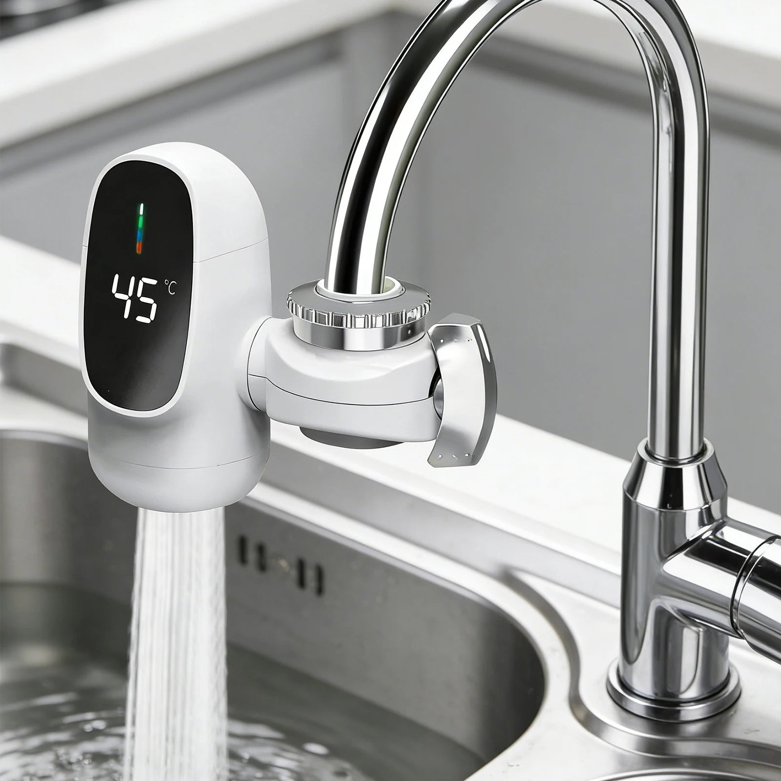 110V Instant Electric Hot Water Faucet with Digital Display Fast Heating Electric Heater Faucet for Kitchen Bathroom