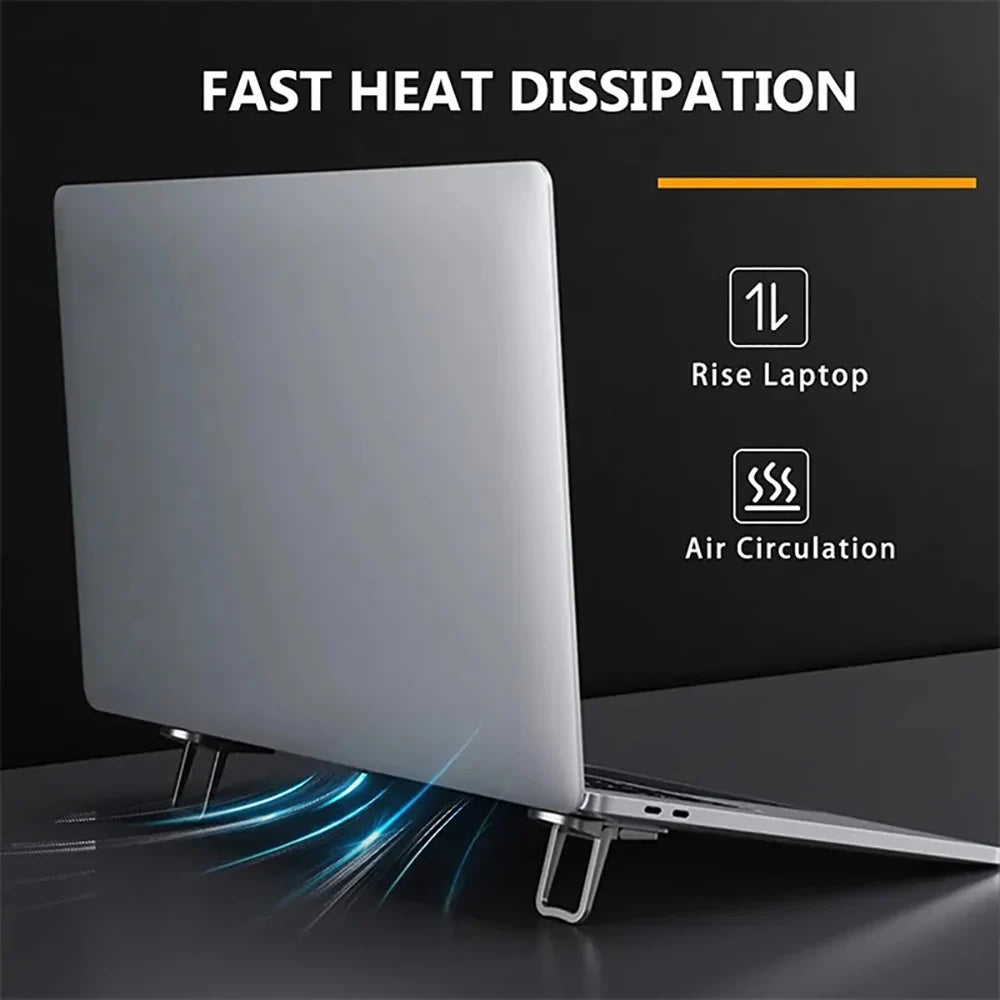 2Pcs Mini Foldable Laptop Stand Self-Adhesive Portable Keyboard Riser with 2 Adjustable Angles for MacBook Notebook Cooling