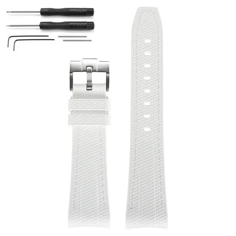 Rubber Silicone Watch Band for Swatch X Blancpain GREEN ABYSS Curved End Waterproof Sport Woven Pattern Strap Bracelet 22mm