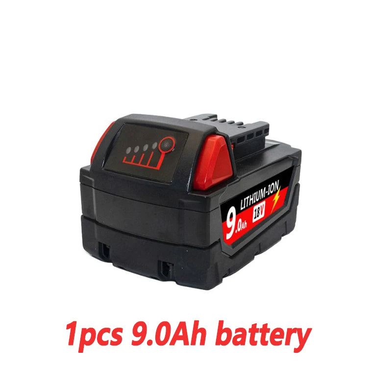 For Milwaukee M18 Power Tool Battery, Charger, BR, XC, 18V 6.0Ah M18B5, 48-11-1860, Milwaukee 18V Battery Built-in 18650 Battery