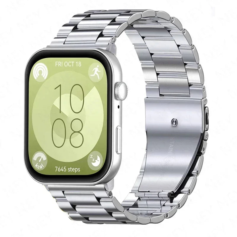 Stainless Steel Watch band for Huawei Watch Fit 3 Strap 2024 Newest Smartwatch Correa Bracelet for Huawei Fit3 2 Metal Wristband