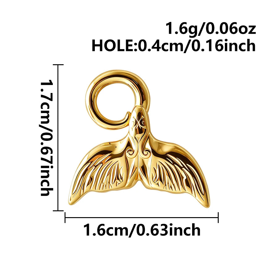 5pcs Lovely Animal Series Pendant Dog Bird Gold Plated 3D Stainless Steel Charms For DIY Jewelry Accessory in Furnace Waterproof