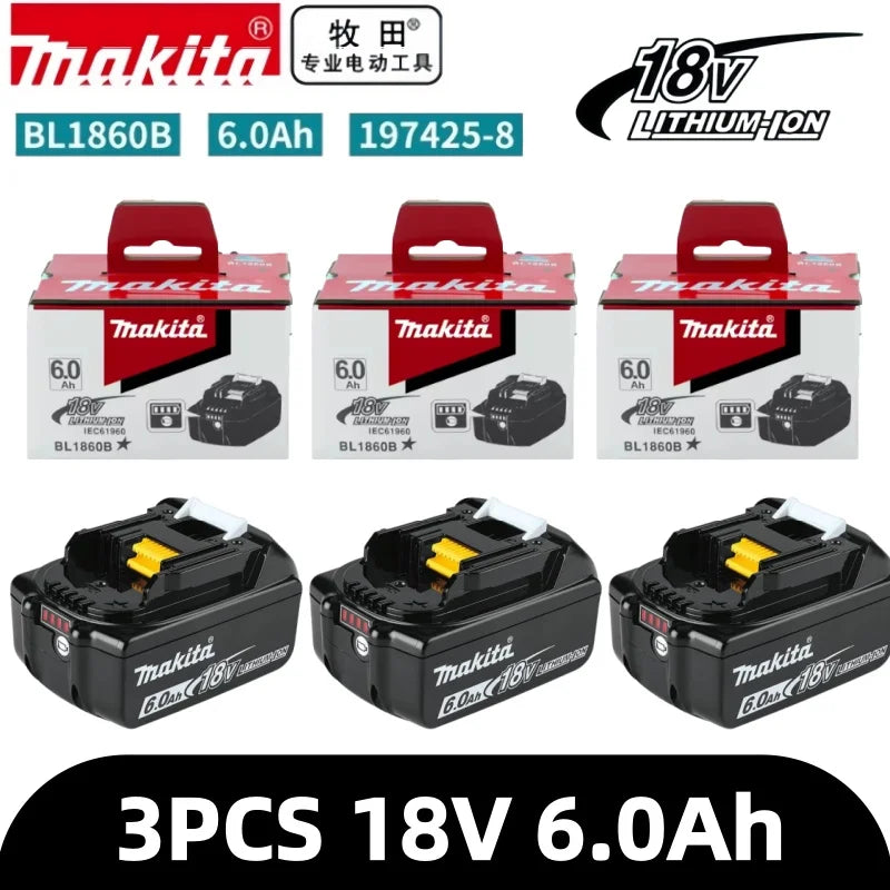 Makita 18V 6.0Ah Battery Original Lithium Ion Rechargeable Battery 18V 6000mAh Replacement Battery BL1860 BL1850 BL1820B BL1860B