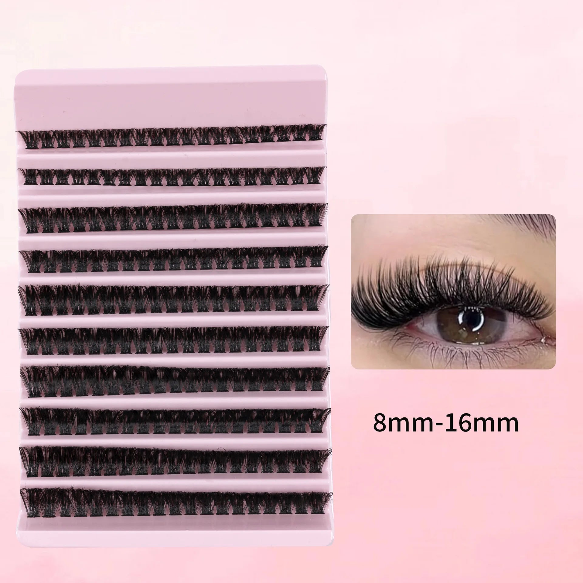 MIAOJIE 200pcs 30D Cluster False Eyelashes Set, DIY Eyelash Extensions, 0.05mm Thickness, D Curl, Mixed Lengths 8-16mm