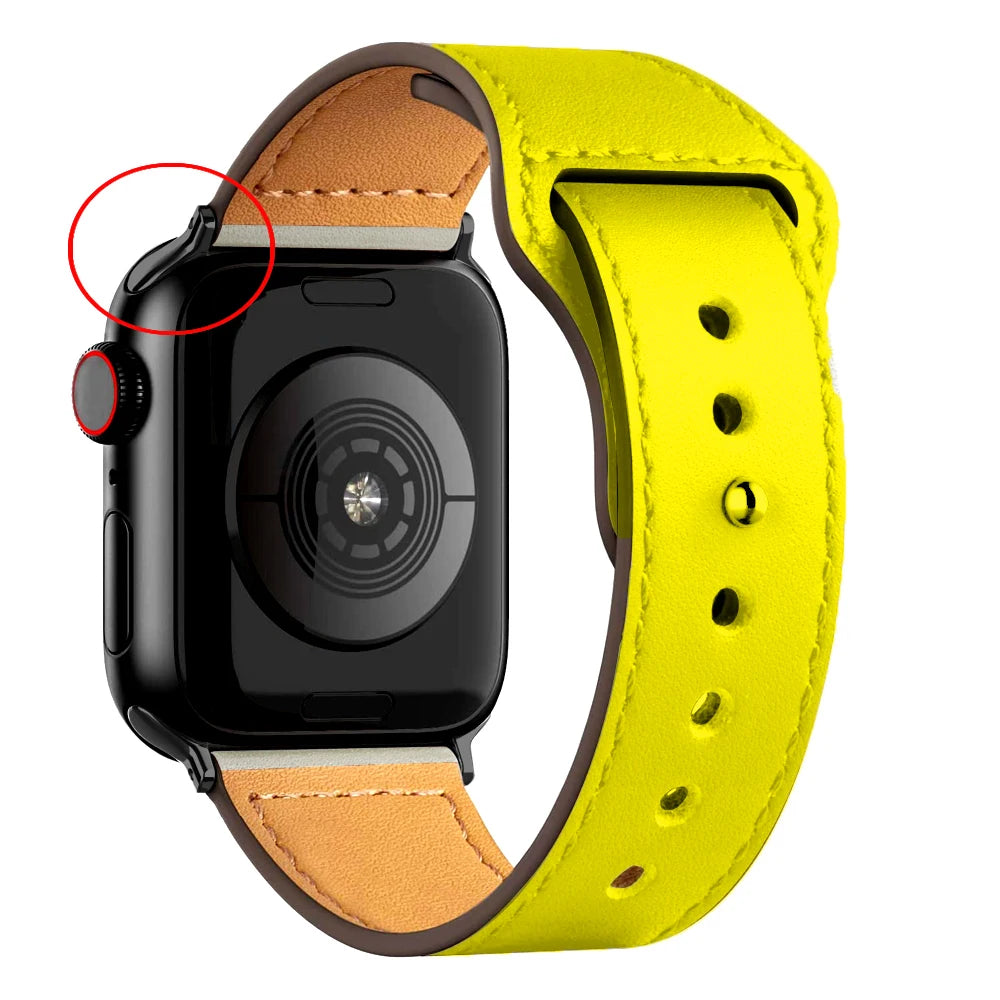 Leather band For Apple watch strap Ultra 2 49mm 44mm 40mm 38mm/42mm wrist bracelet for iWatch series 10 9 8 7 4 5 6 se 41mm/45mm